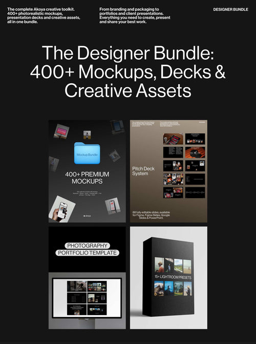 The Designer Bundle: 400+ Mockups, Decks & Creative Assets